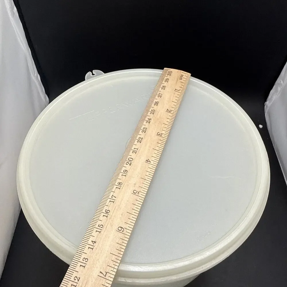 Vintage Tupperware 265-16 Round Food Storage Container w/ Lid Frosted USA